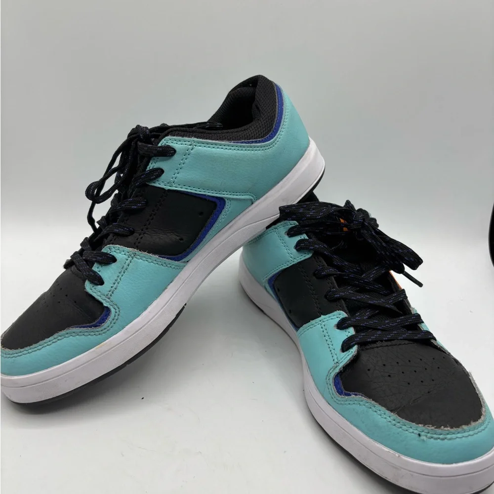 DC Men's Sneakers in Black, Aqua, and Orange